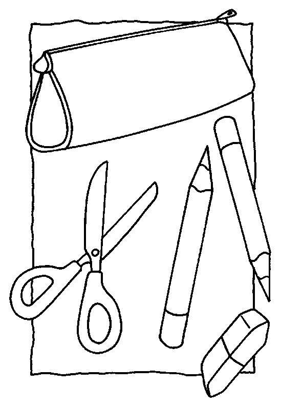 Coloring School supplies. Category school supplies. Tags:  scissors karandashi, rubber.