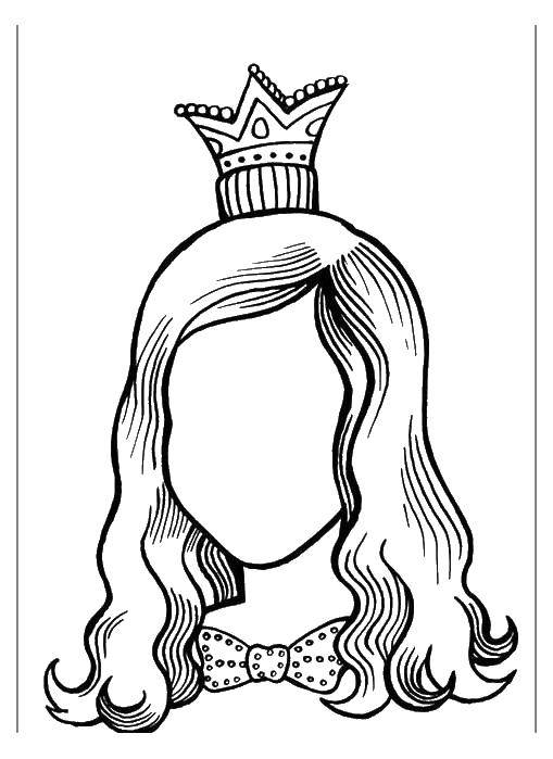 Название: Раскраска Дорисуи принцессе лицо. Категория: дорисуй по образцу. Теги: корона, принцесса.