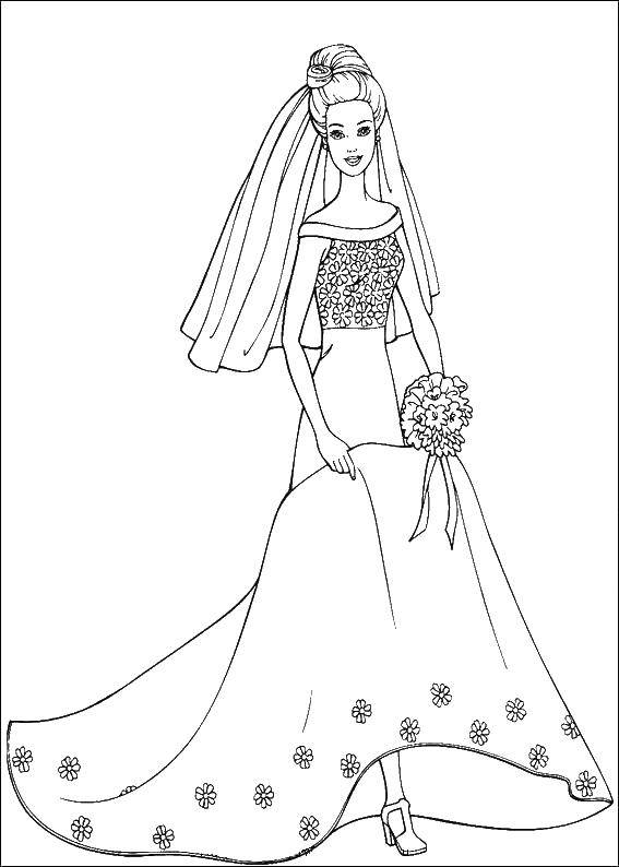 Coloring Mom in a wedding dress. Category mom . Tags:  mom .