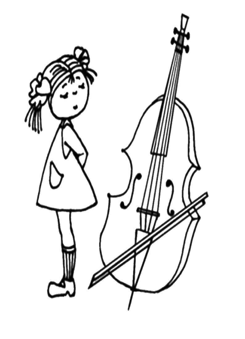 Coloring The cello and the girl. Category People. Tags:  cello.