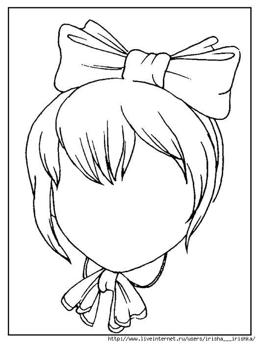 Coloring Girl with a bow. Category fix on the model. Tags:  face, girl, bow.