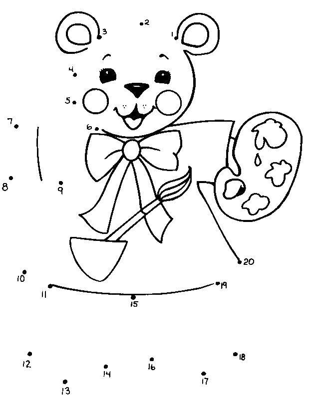 Coloring Bear with the numbers. Category coloring by numbers. Tags:  bear, rooms.