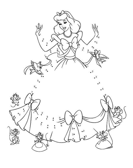 Coloring Cinderella. Category coloring by numbers. Tags:  Cinderella, numbers.