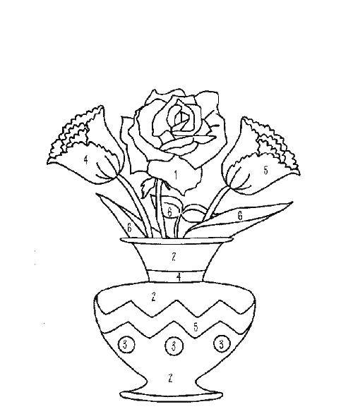 Название: Раскраска Ваза с цветами. Категория: раскраски. Теги: ваза, цветы.