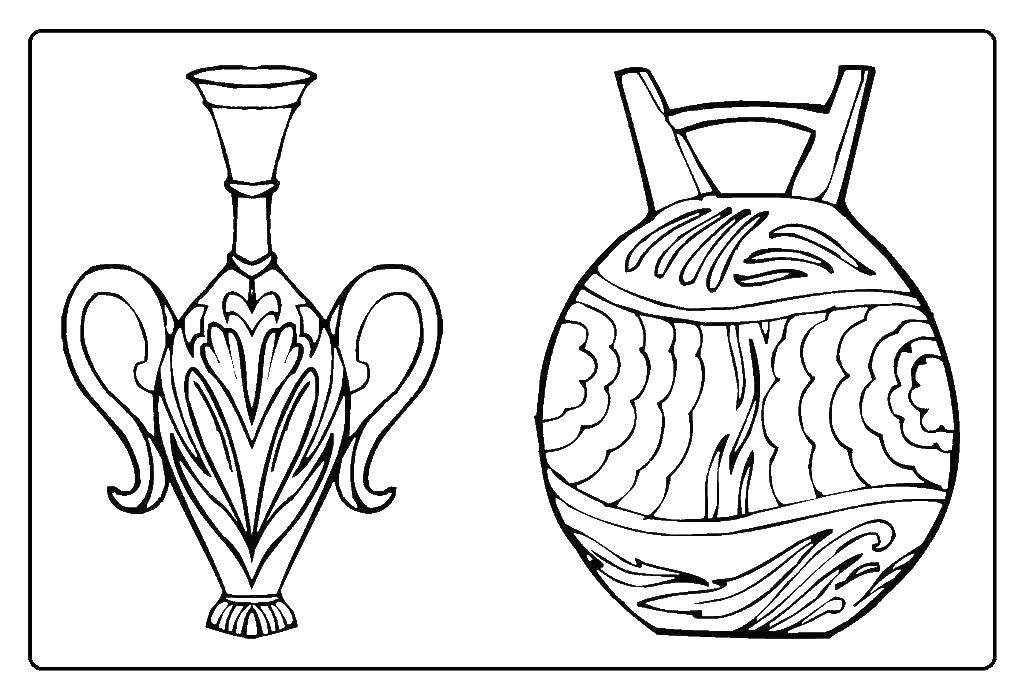 Coloring Vases. Category coloring. Tags:  vase, flowers.