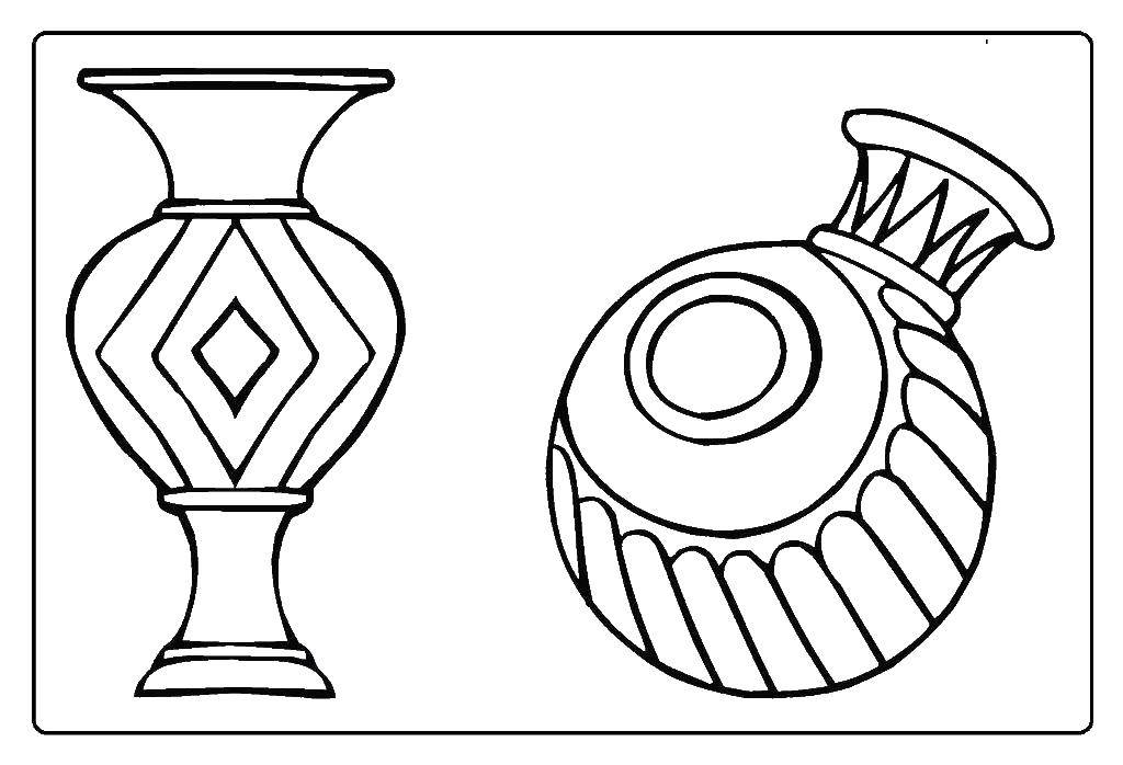 Coloring Vases. Category coloring. Tags:  vase, flowers.