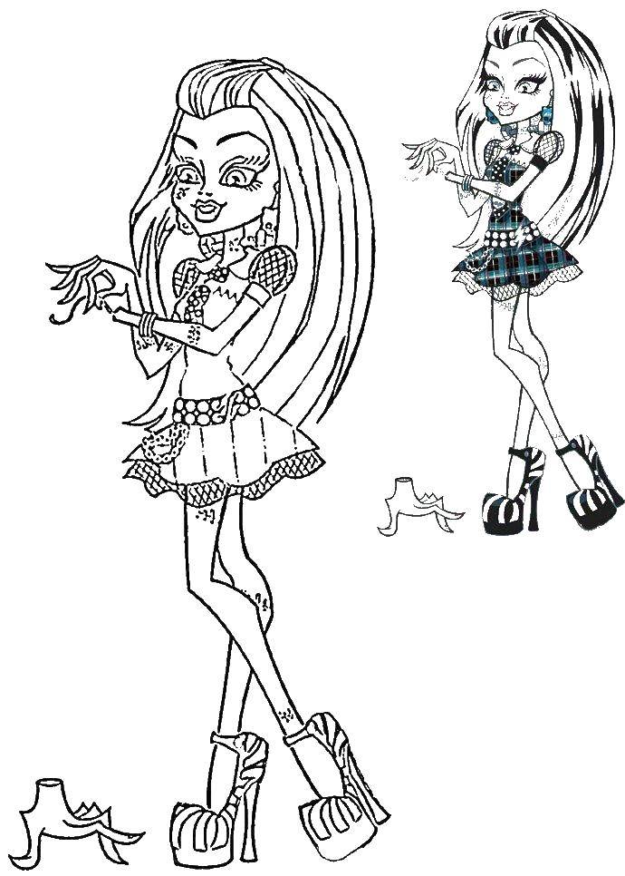 Coloring Frankie. Category Monster High. Tags:  Monster high, Frankie.