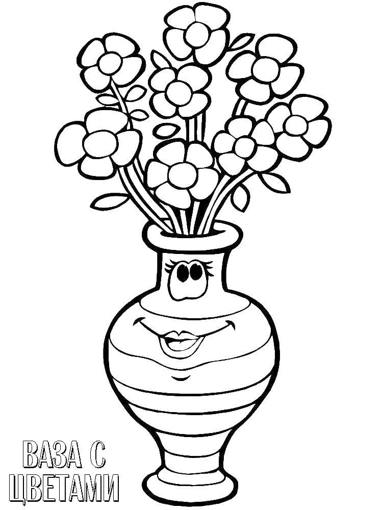 Coloring Vase with flowers. Category coloring. Tags:  vase, flowers.