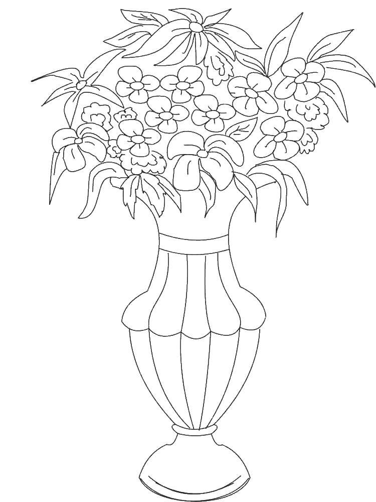 Coloring Vase with flowers. Category coloring. Tags:  vase, flowers.