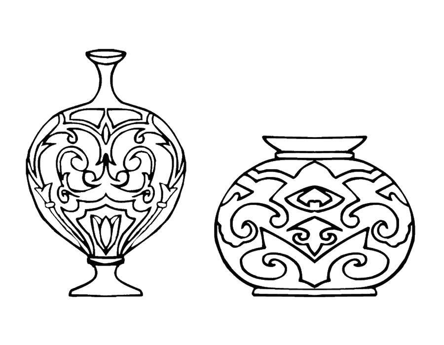 Coloring Vase with figure. Category coloring. Tags:  vases, figures.