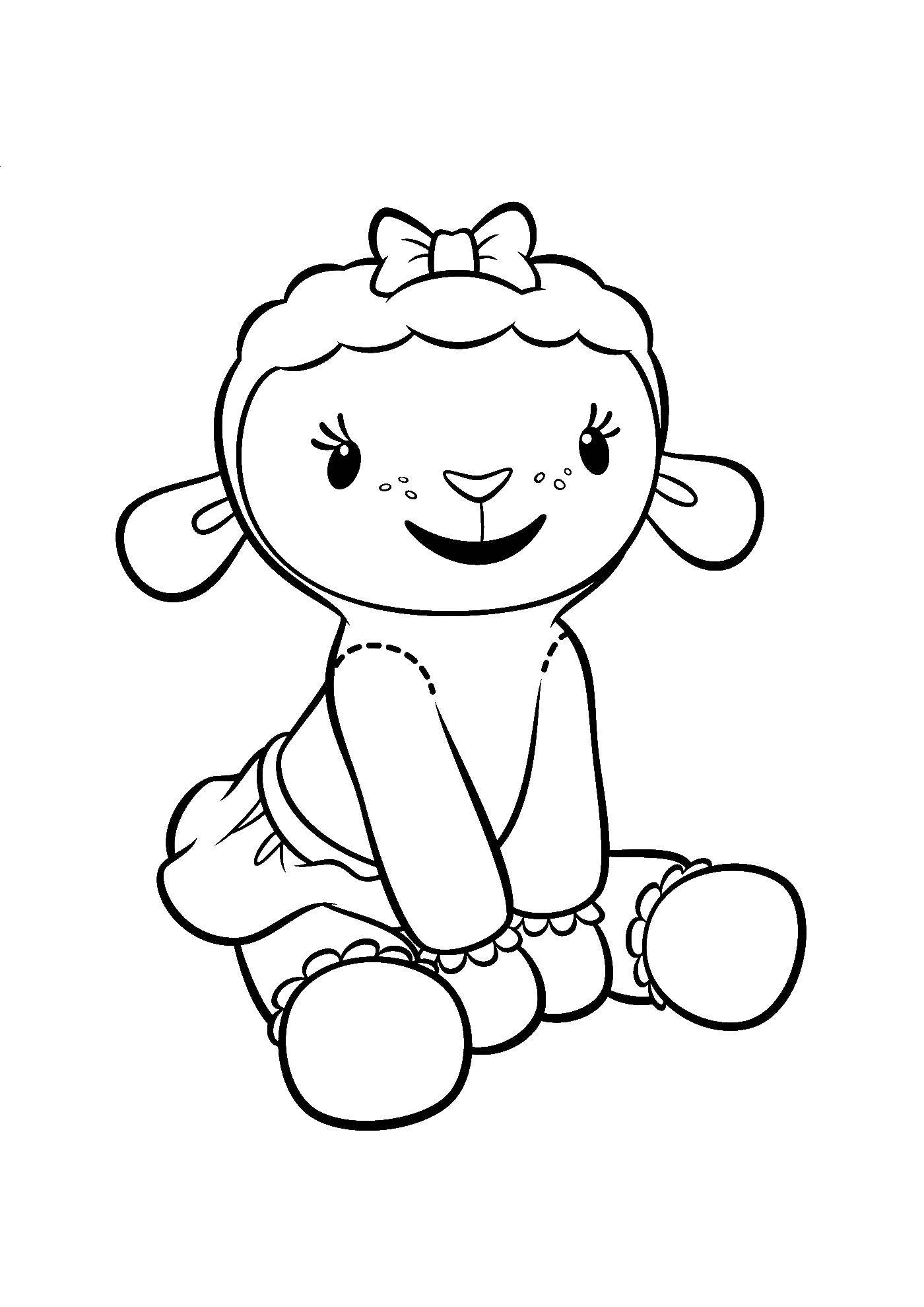 Название: Раскраска Лэмми плюшевая овечка. Категория: раскраски. Теги: Лэмми, доктор плюшева.