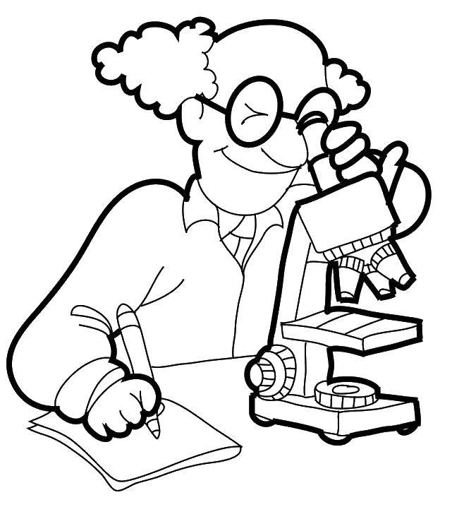 Coloring Scientist. Category a profession. Tags:  profession, scientist.