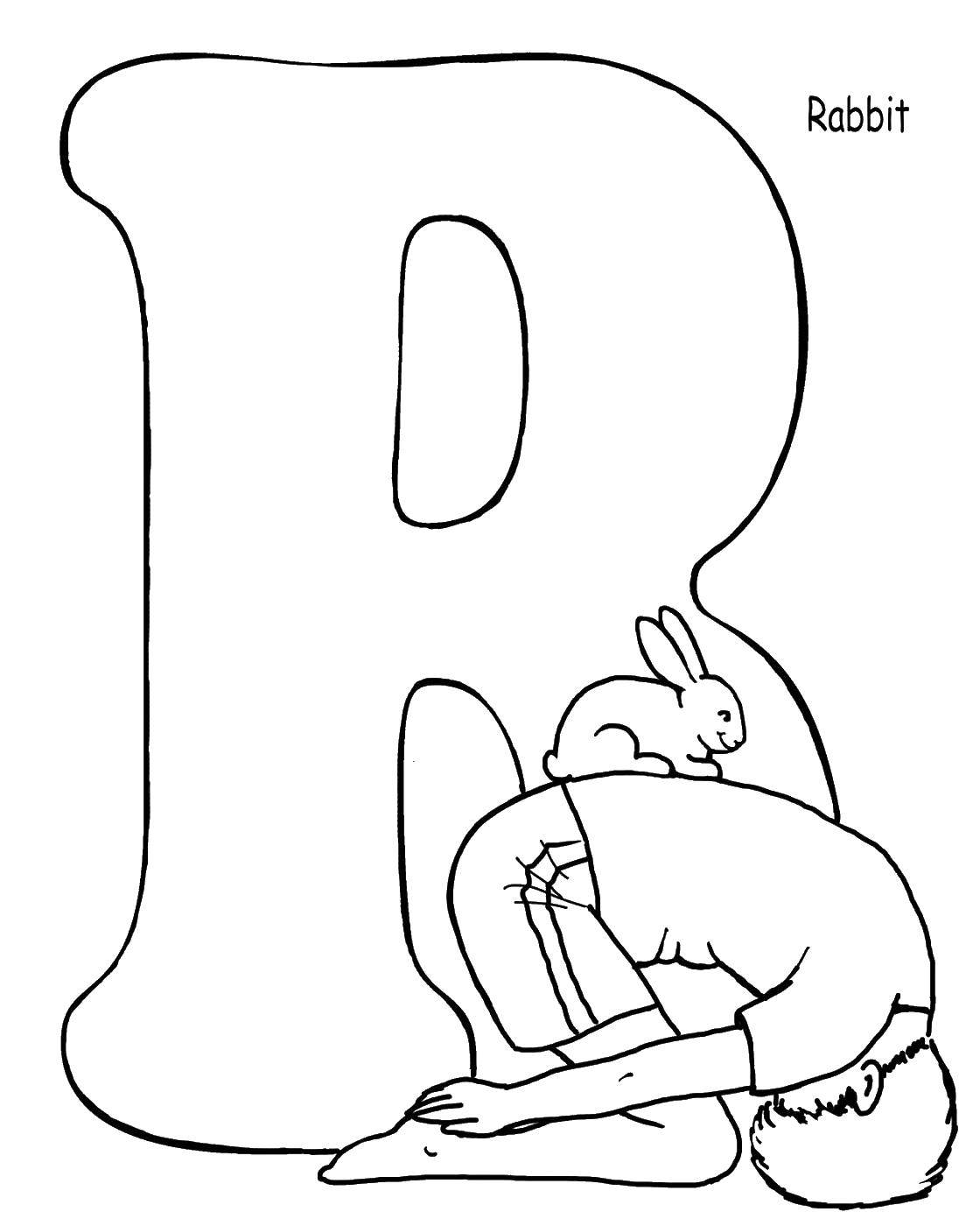 Coloring English alphabet picture r. Category English alphabet. Tags:  English, R.