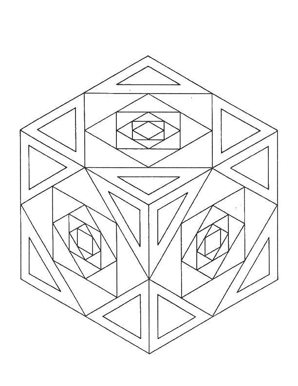 Coloring Cube. Category shapes. Tags:  cube, figury.