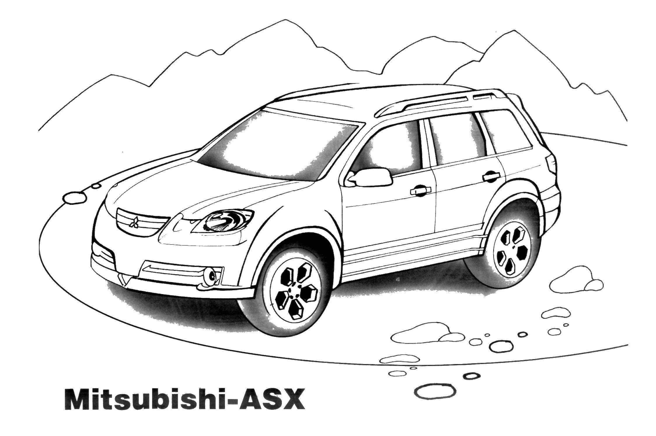 Название: Раскраска Митсубиси asx японские машины. Категория: машины. Теги: mitsubisi.
