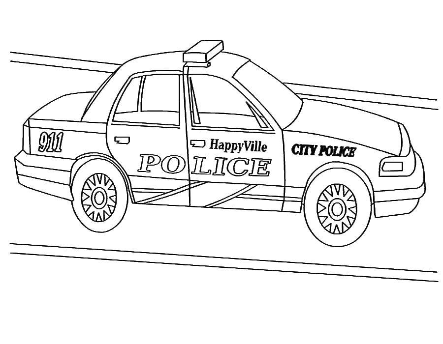 Coloring Police car. Category police. Tags:  Police, car.