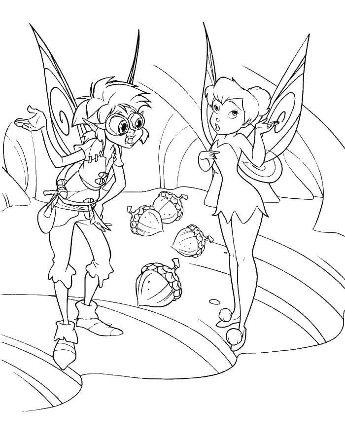 Coloring Tinker bell and fairies of the wizard. Category Ding , Ding Ding. Tags:  fairy, Tinker bell, Vidia.