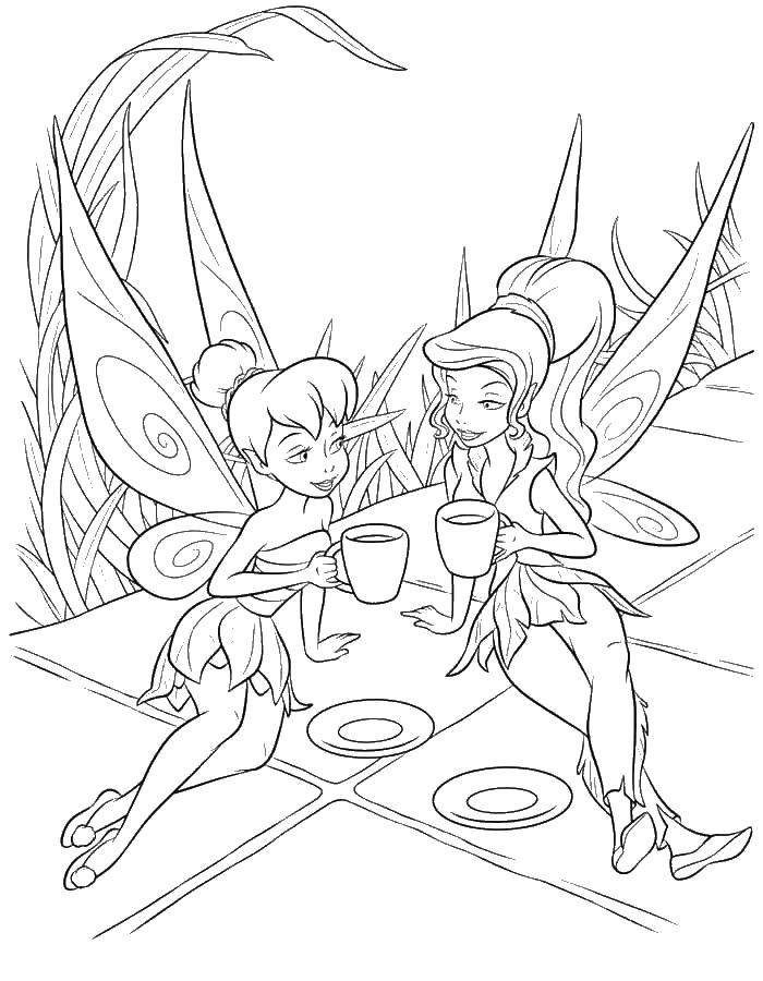 Coloring Tinker bell and vidia. Category Ding , Ding Ding. Tags:  fairy, Tinker bell, Vidia.