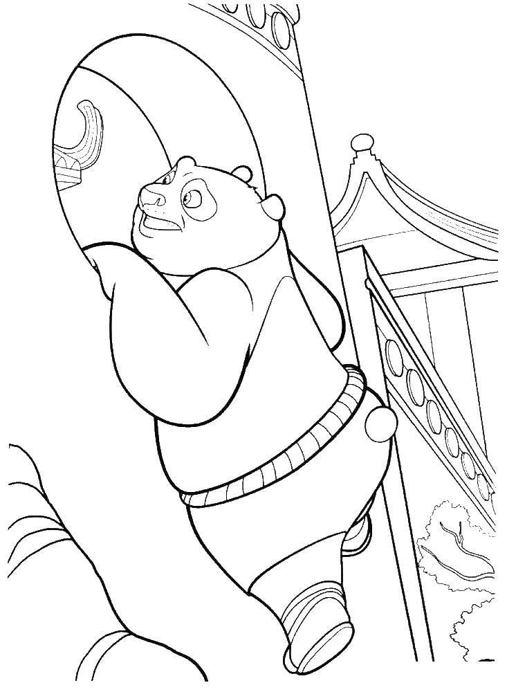 Coloring Panda climbs out the window. Category kung fu Panda. Tags:  Panda.