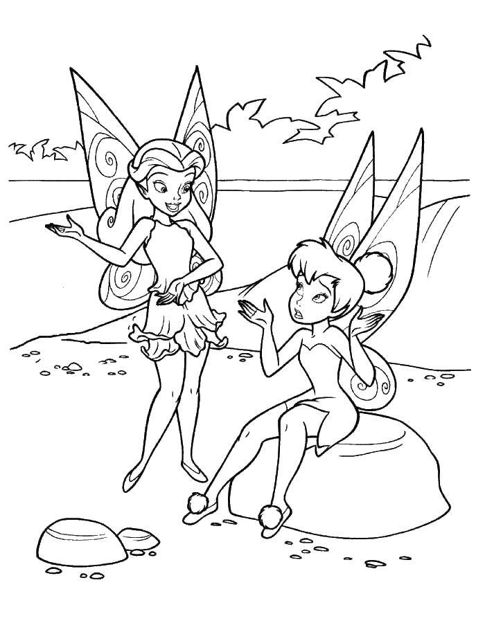 Coloring Rosetta and Tinker bell. Category Ding , Ding Ding. Tags:  fairy, Tinker bell, Vidia, Rosetta.
