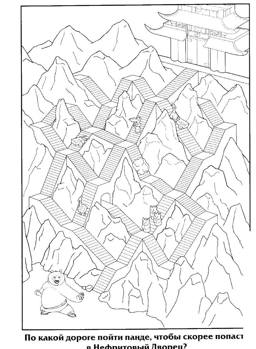Coloring Maze for kung fu Panda. Category kung fu Panda. Tags:  kung fu Panda, labyrinth.