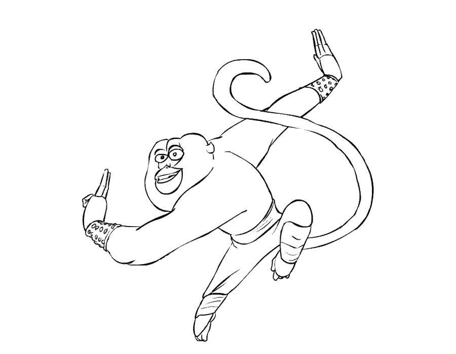 Coloring The monkey in the front. Category kung fu Panda. Tags:  APE.