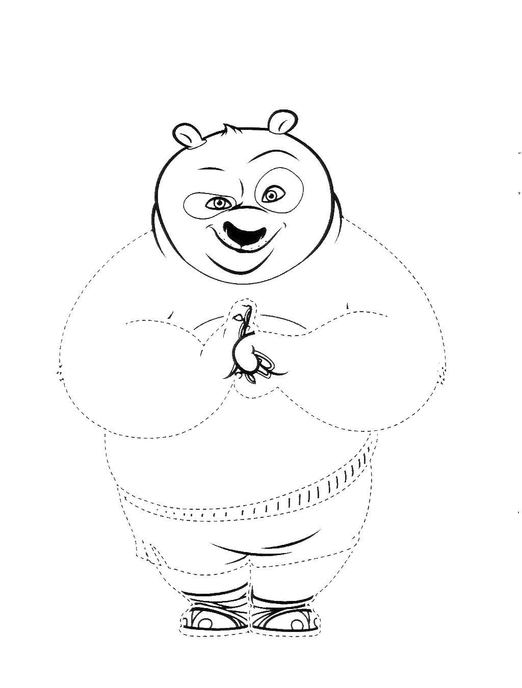Название: Раскраска Панда. Категория: кунг фу панда. Теги: панда.