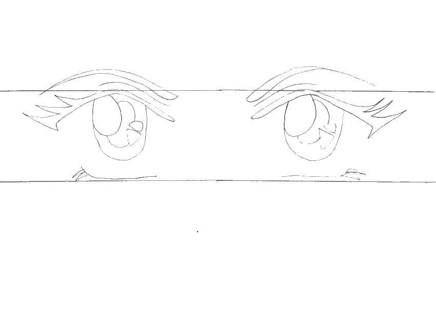 Название: Раскраска Глаза аниме. Категория: глаза. Теги: аниме, глаза.