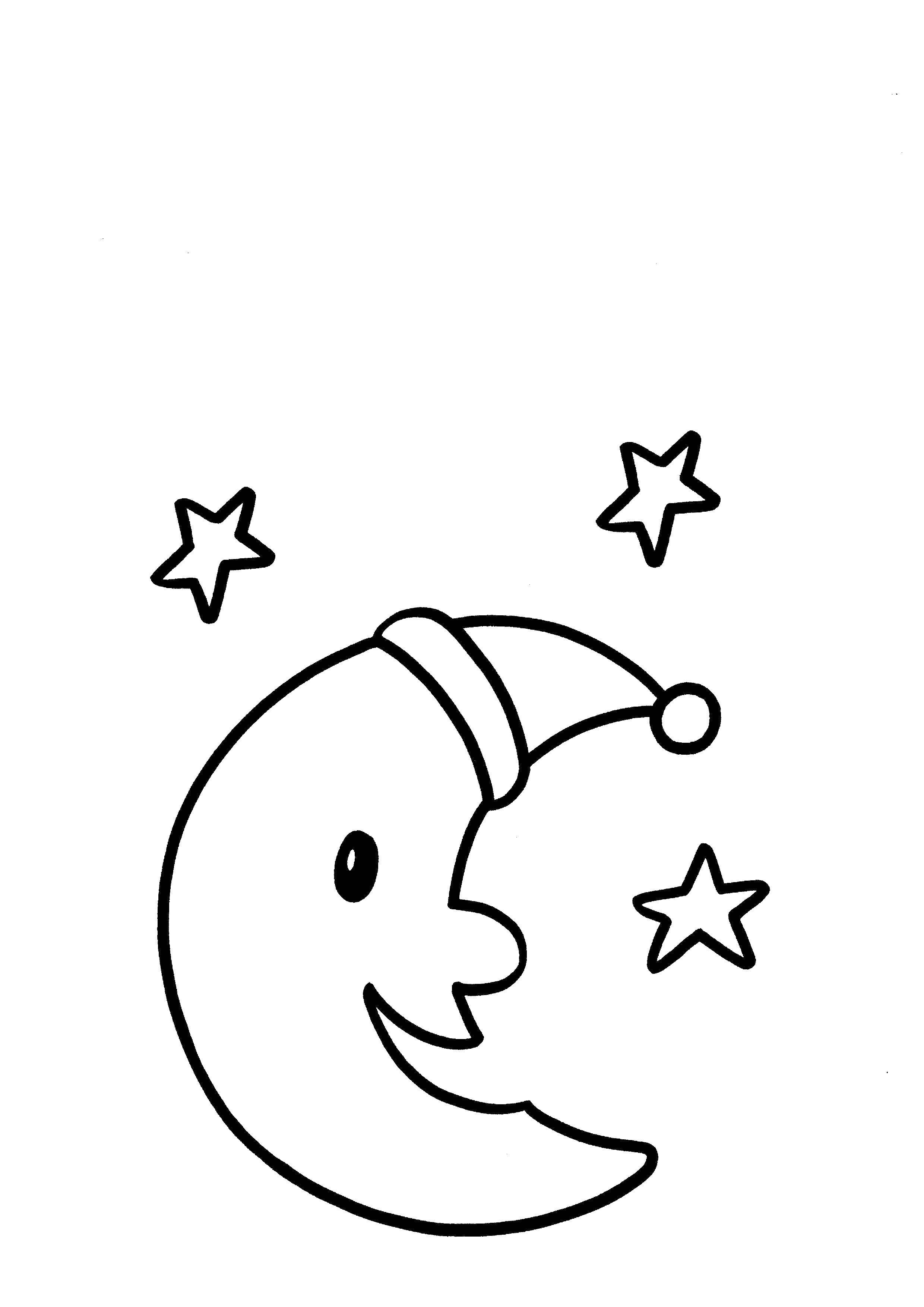 Coloring The moon and the stars. Category moon. Tags:  the moon, stars.