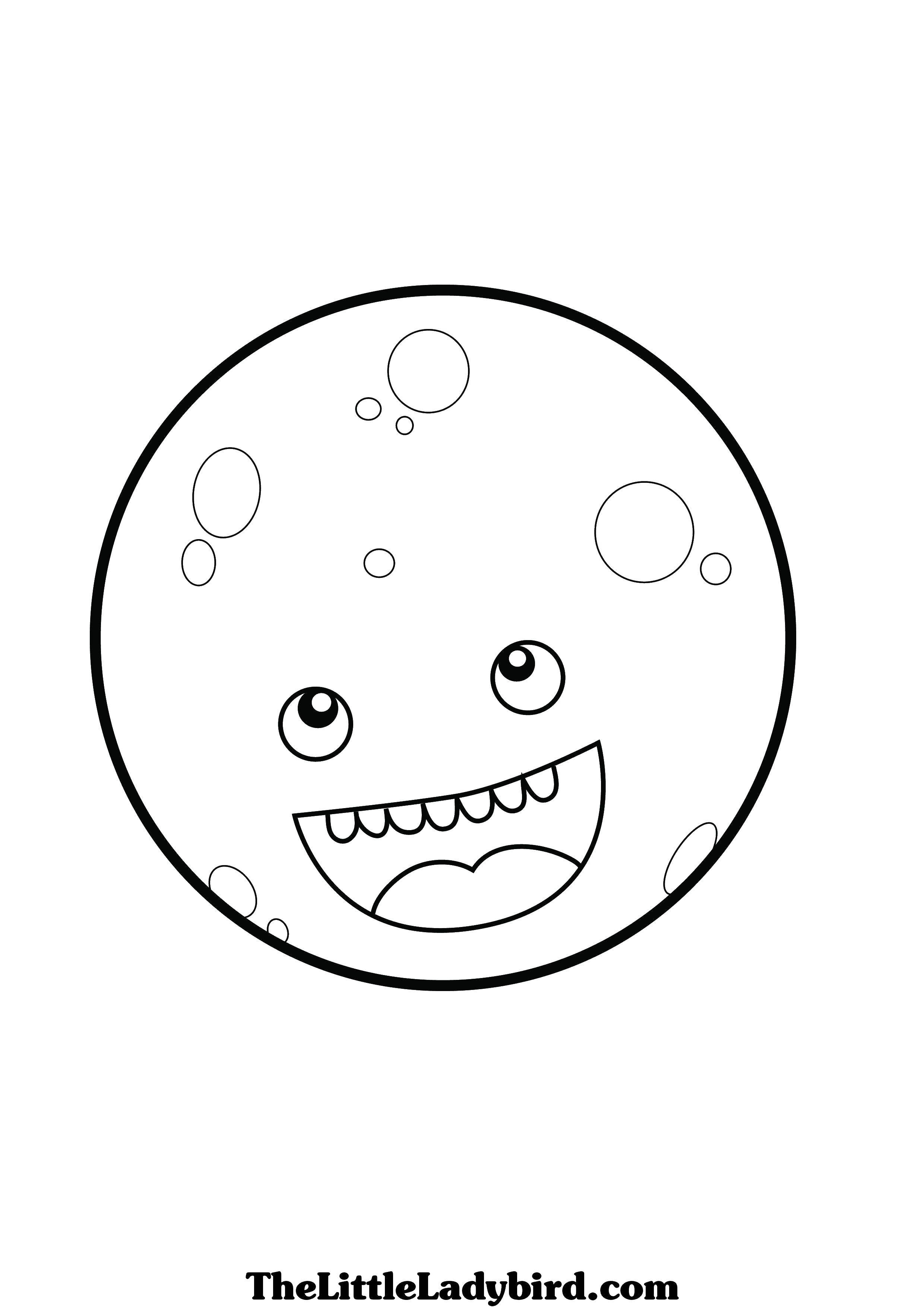 Coloring The moon is very happy. Category moon. Tags:  happiness.
