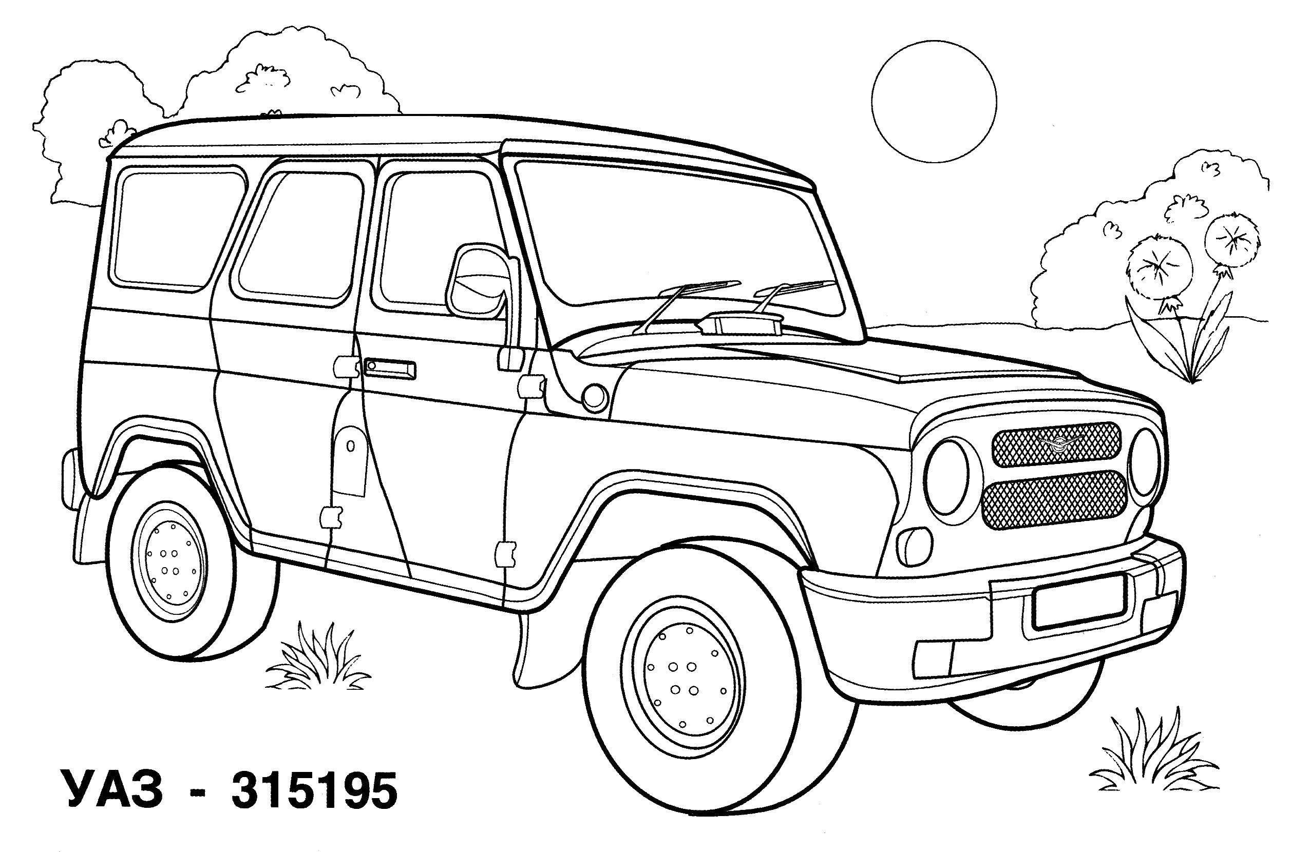 Coloring UAZ. Category Lada. Tags:  The car, UAZ.