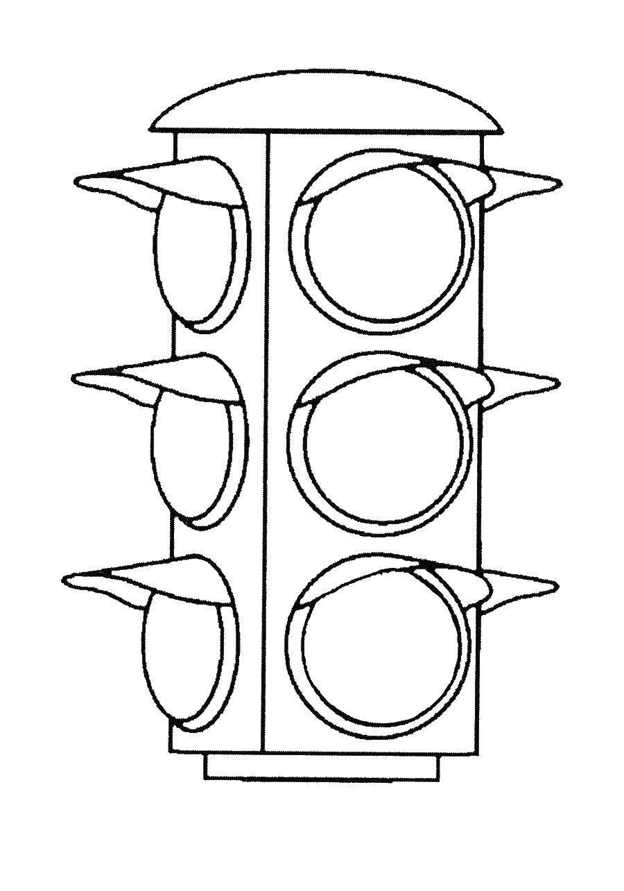 Название: Раскраска Светофор. Категория: светофор. Теги: Светофор.