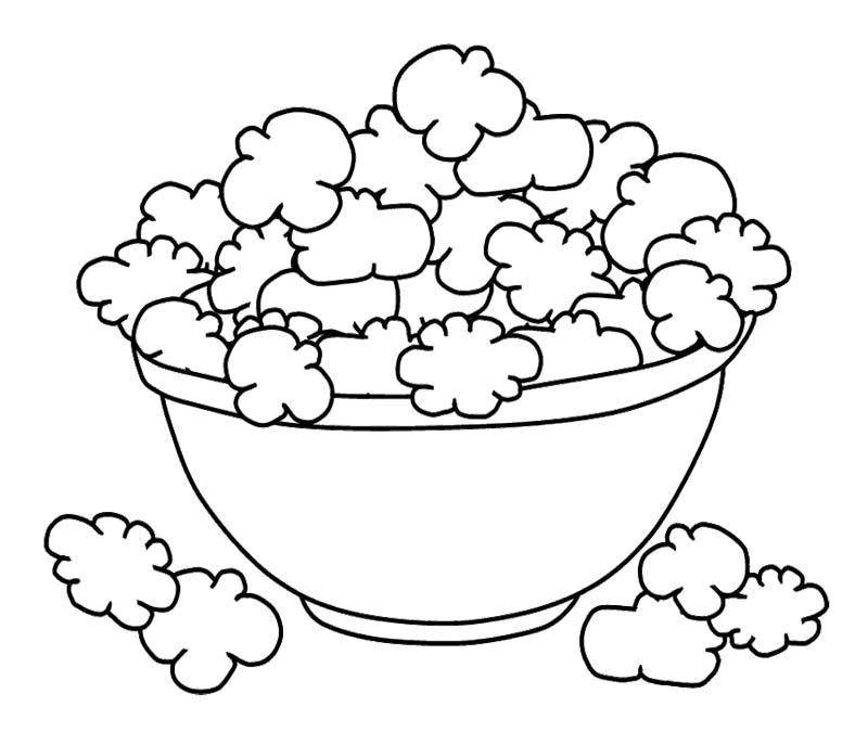 Coloring A bowl of popcorn. Category Corn. Tags:  popcorn.