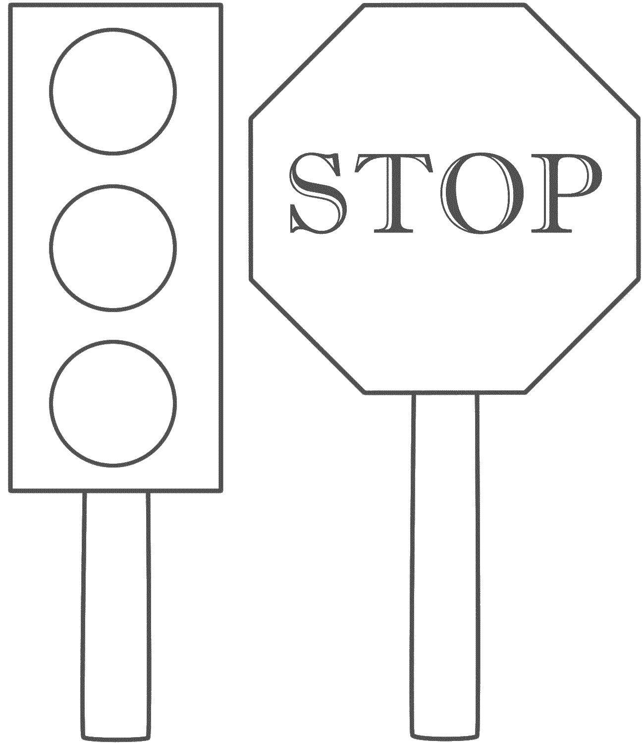Coloring Traffic light. Category traffic light. Tags:  Traffic light.