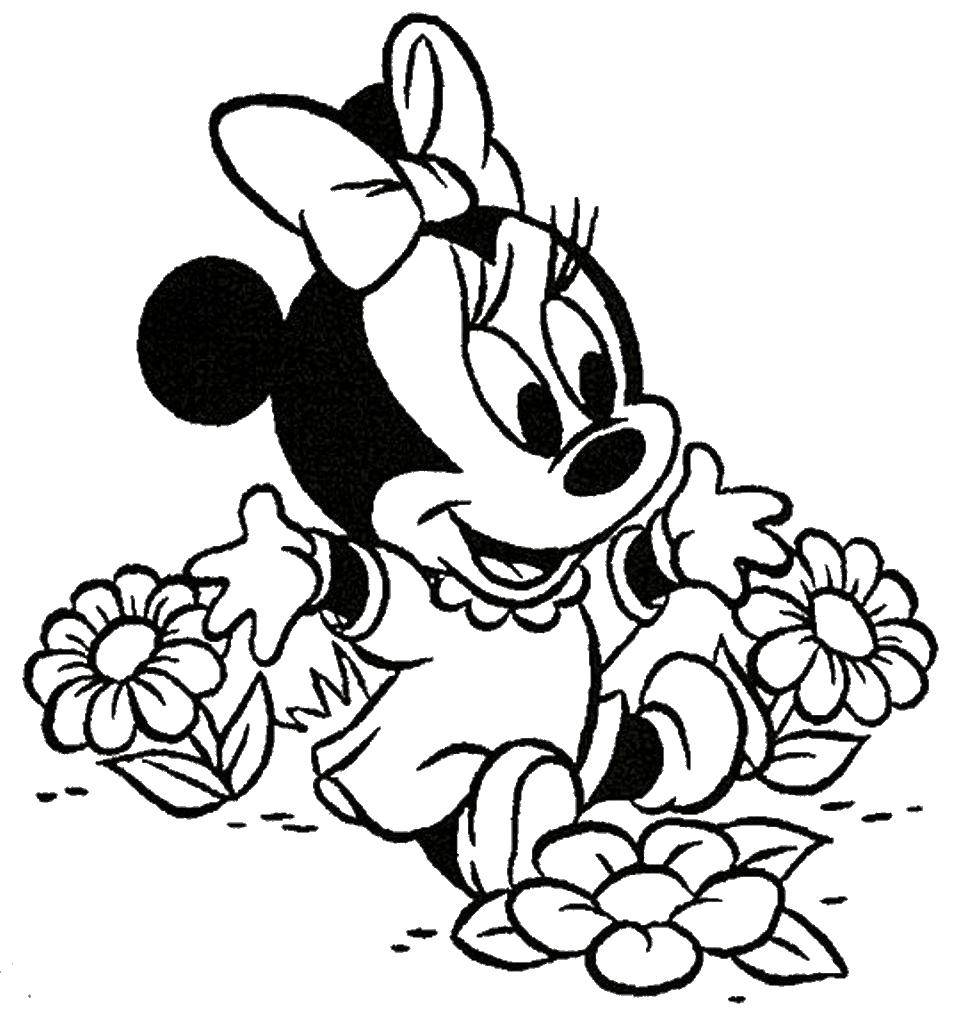 Coloring Minnie mouse. Category Disney cartoons. Tags:  Minnie mouse, Mickey mouse.