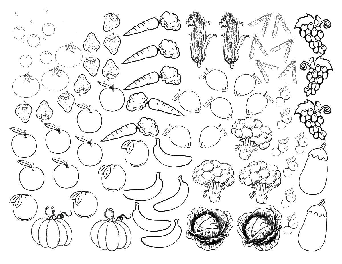 Coloring Vegetables and fruits. Category Vegetables. Tags:  vegetables.