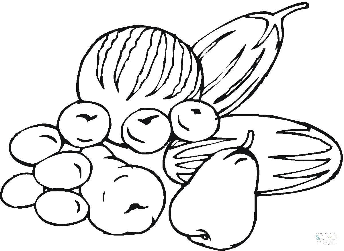 Coloring Vegetables and fruits. Category Vegetables. Tags:  vegetables.