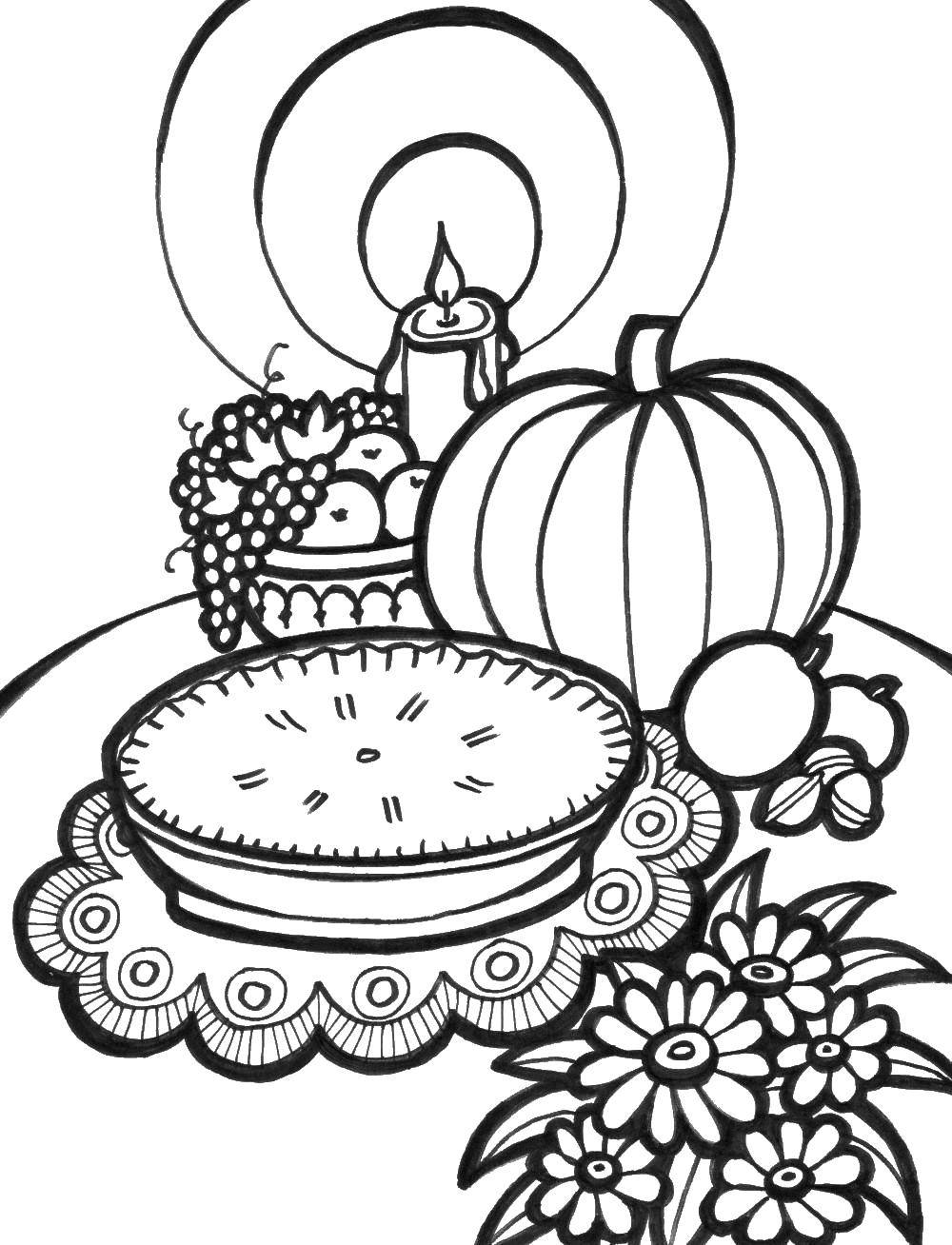 Coloring Festive table. Category The food. Tags:  table, food.