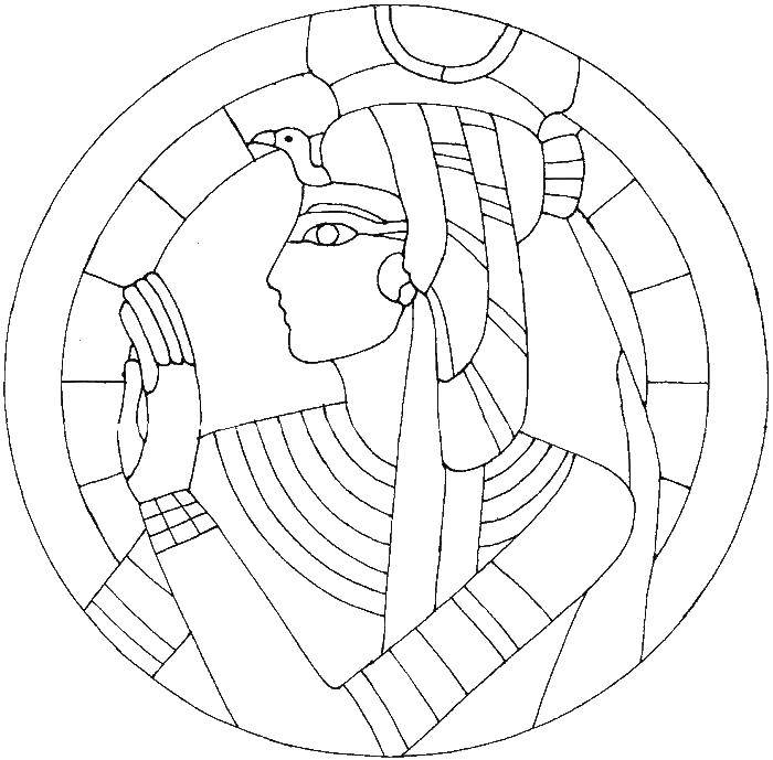 Coloring Pharaoh. Category stained glass. Tags:  Pharaoh. stained glass.