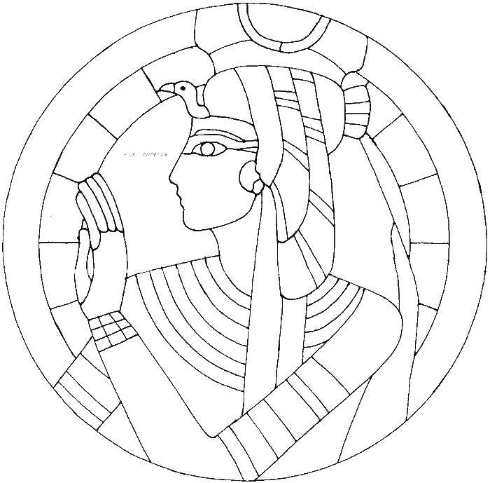 Coloring Pharaoh. Category stained glass. Tags:  stained glass, Queen. the pharaohs.