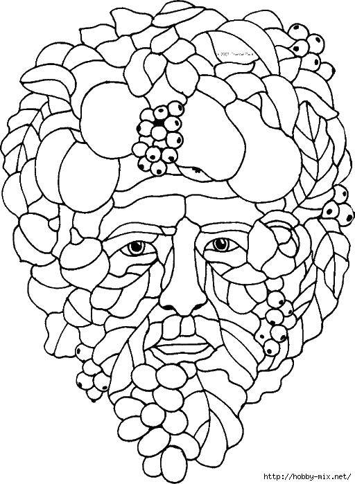 Coloring The face of vegetables fruit. Category stained glass. Tags:  fruits, vegetables.