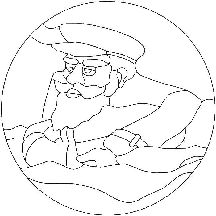 Coloring The sailor in the water. Category stained glass. Tags:  stained glass, sailor, water.