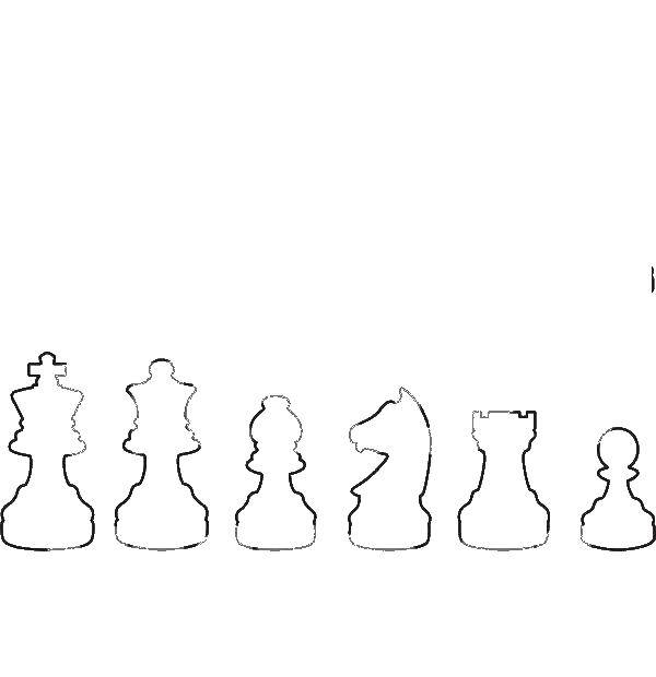 Название: Раскраска Шахматные фигуры. Категория: шахматные фигуры. Теги: шахматные фигуры.