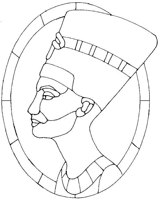 Coloring Queen. Category stained glass. Tags:  stained glass, Queen. the pharaohs.