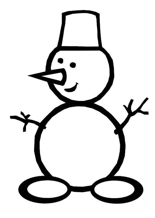 Название: Раскраска Снеговик. Категория: снеговик. Теги: снеговик.