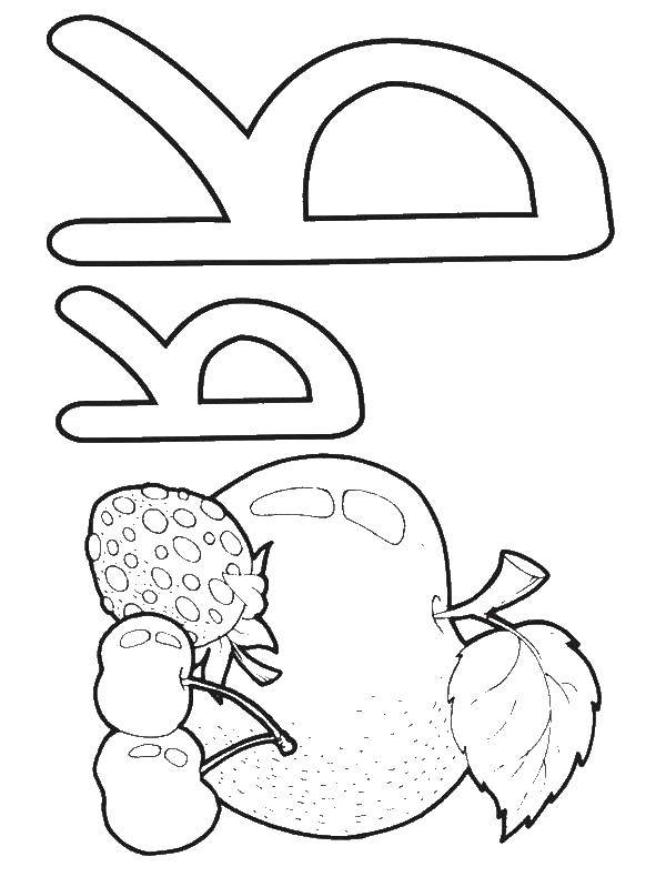 Coloring Berries. Category letters. Tags:  berries.