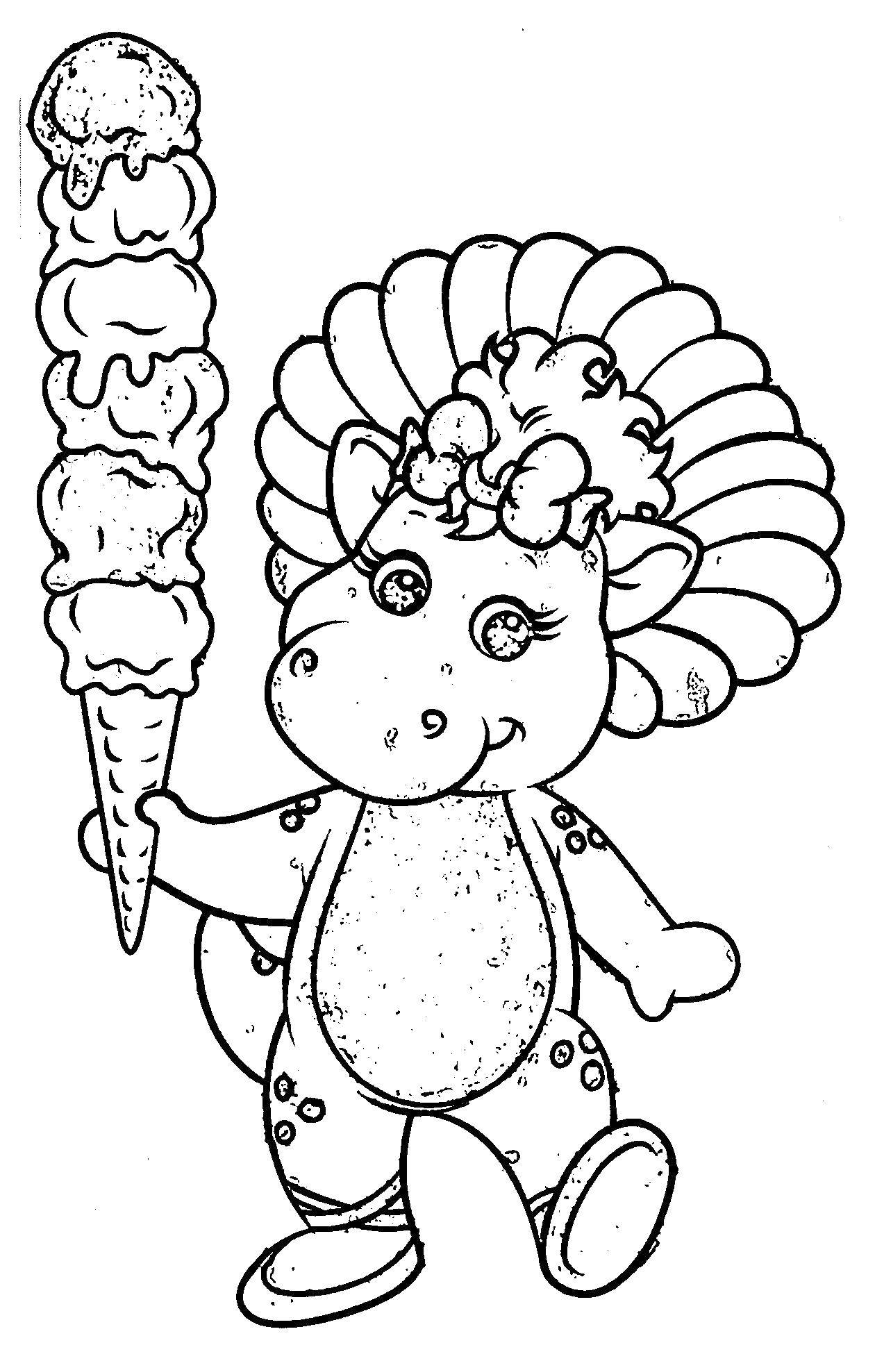 Coloring Hippo with ice cream. Category ice cream. Tags:  ice cream, Hippo.