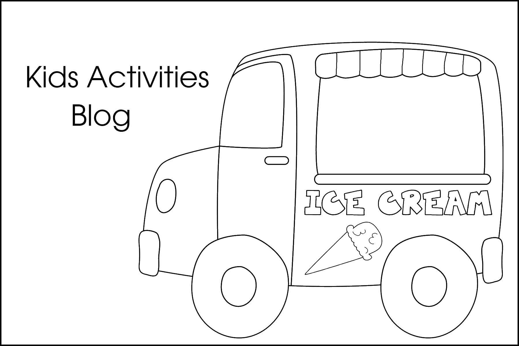 Coloring A van with ice cream. Category ice cream. Tags:  ice cream van.