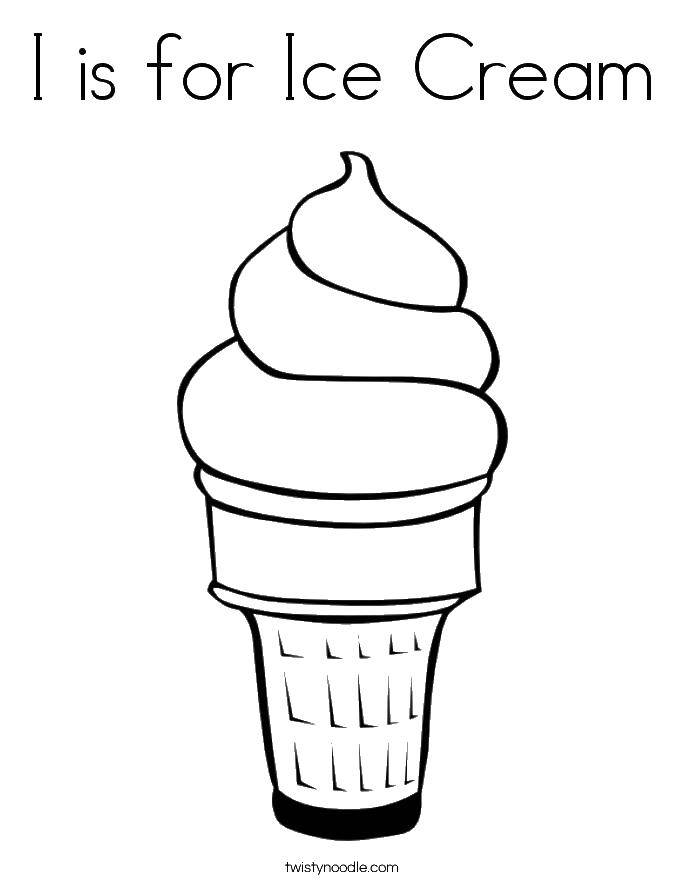 Coloring Ice cream cones. Category ice cream. Tags:  Ice cream, sweetness, children.