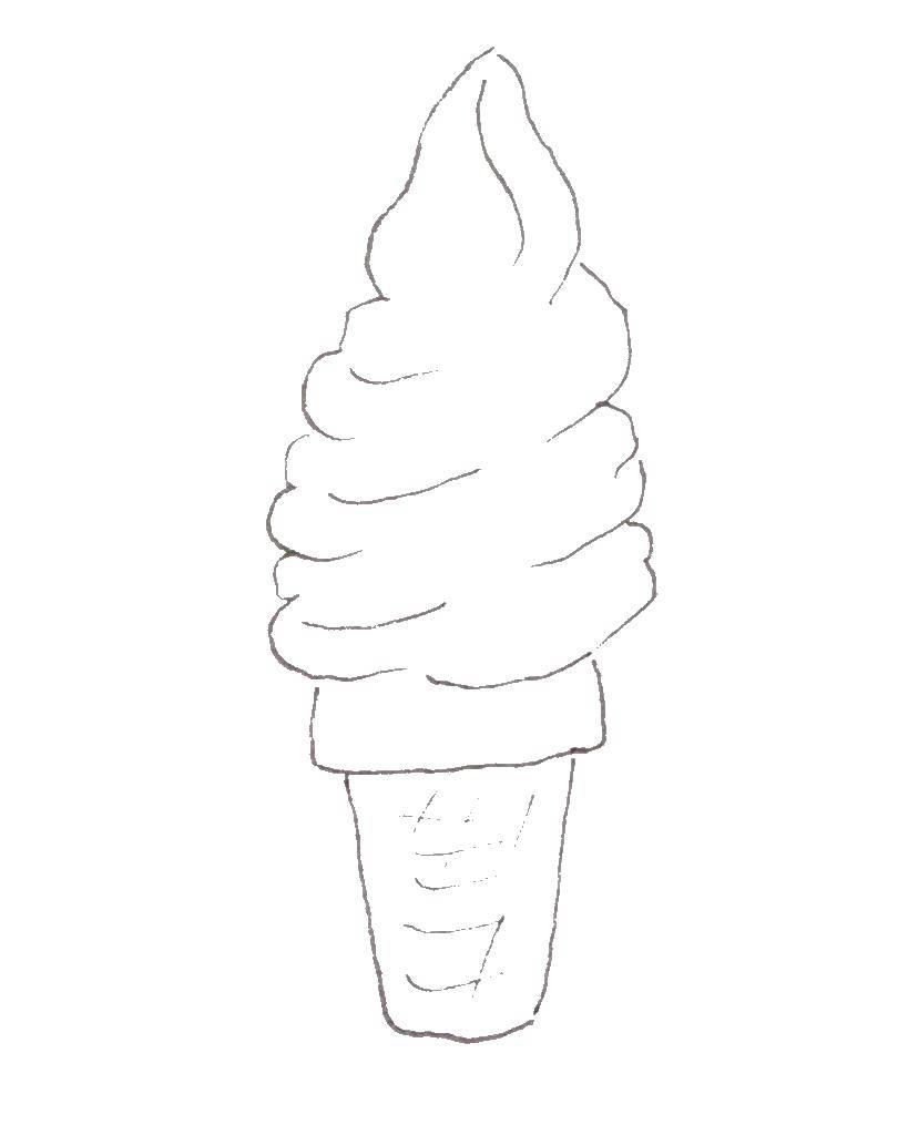 Название: Раскраска Мороженое в стакане. Категория: мороженое. Теги: мороженое.